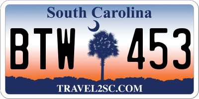 SC license plate BTW453