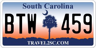 SC license plate BTW459