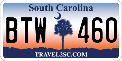 SC license plate BTW460