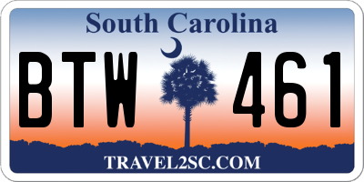 SC license plate BTW461