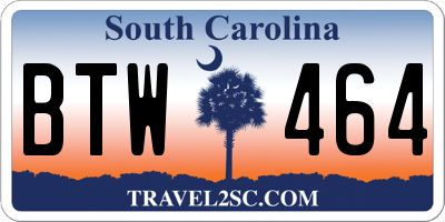 SC license plate BTW464