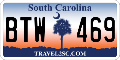 SC license plate BTW469