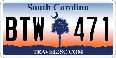 SC license plate BTW471