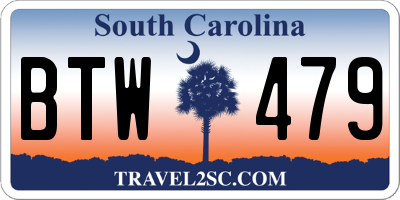 SC license plate BTW479