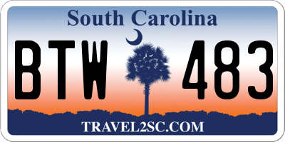 SC license plate BTW483