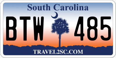 SC license plate BTW485