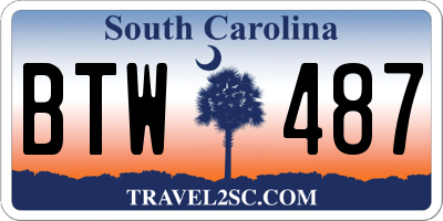 SC license plate BTW487