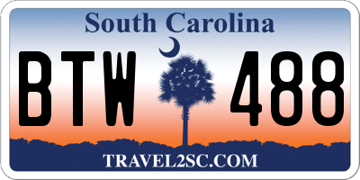 SC license plate BTW488