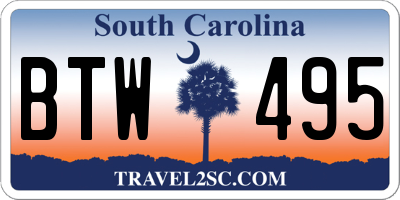 SC license plate BTW495