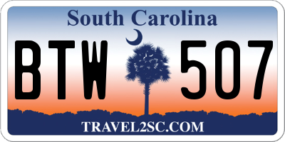 SC license plate BTW507