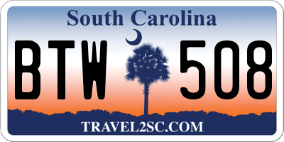 SC license plate BTW508