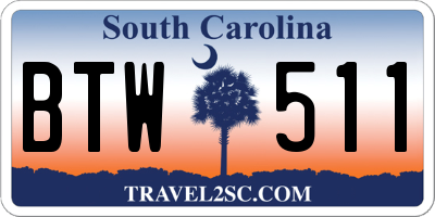 SC license plate BTW511