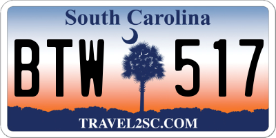 SC license plate BTW517