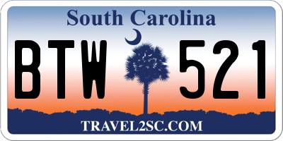 SC license plate BTW521