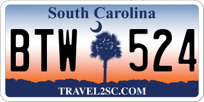 SC license plate BTW524