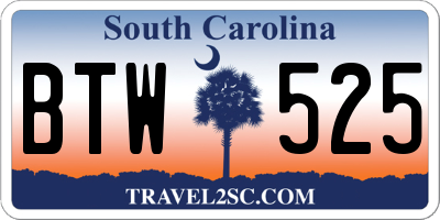 SC license plate BTW525