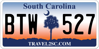 SC license plate BTW527