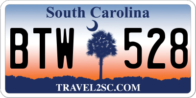 SC license plate BTW528