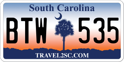 SC license plate BTW535