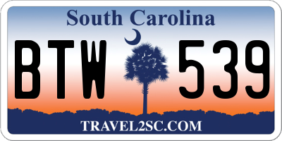 SC license plate BTW539