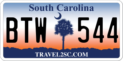 SC license plate BTW544