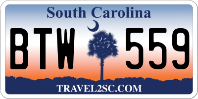 SC license plate BTW559