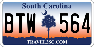 SC license plate BTW564
