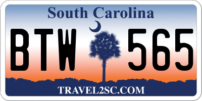 SC license plate BTW565