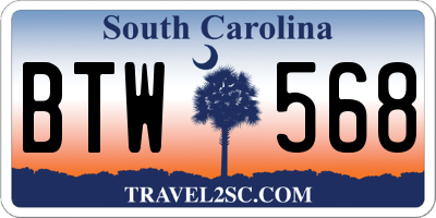 SC license plate BTW568