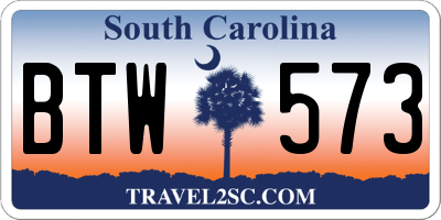 SC license plate BTW573
