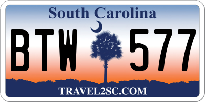 SC license plate BTW577