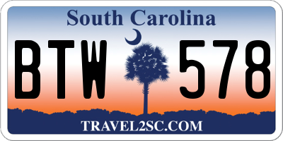 SC license plate BTW578