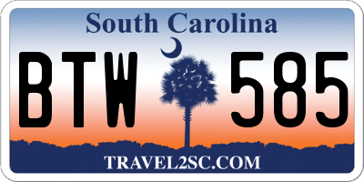 SC license plate BTW585