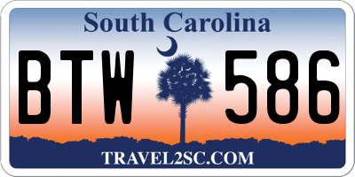 SC license plate BTW586