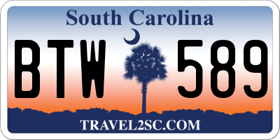 SC license plate BTW589