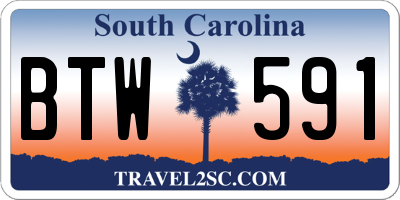 SC license plate BTW591