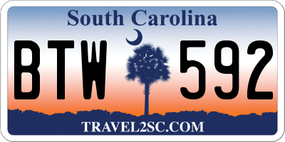 SC license plate BTW592