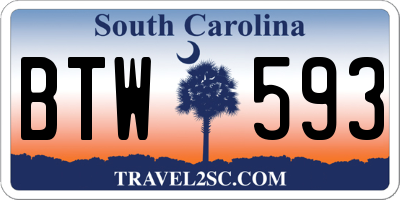 SC license plate BTW593