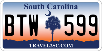 SC license plate BTW599