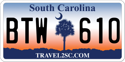 SC license plate BTW610