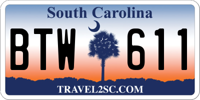 SC license plate BTW611