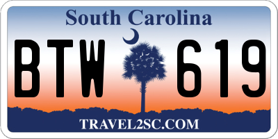 SC license plate BTW619
