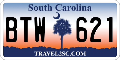 SC license plate BTW621