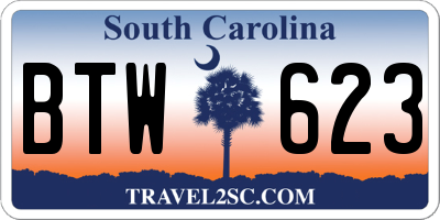 SC license plate BTW623