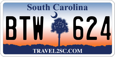 SC license plate BTW624