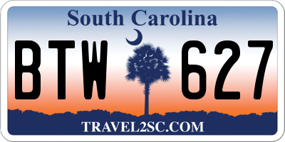 SC license plate BTW627
