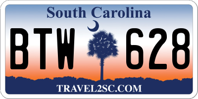 SC license plate BTW628