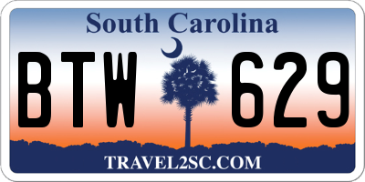 SC license plate BTW629