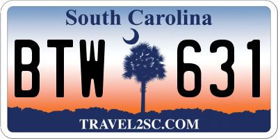 SC license plate BTW631