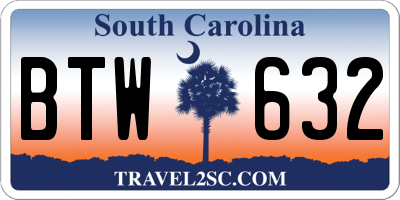 SC license plate BTW632